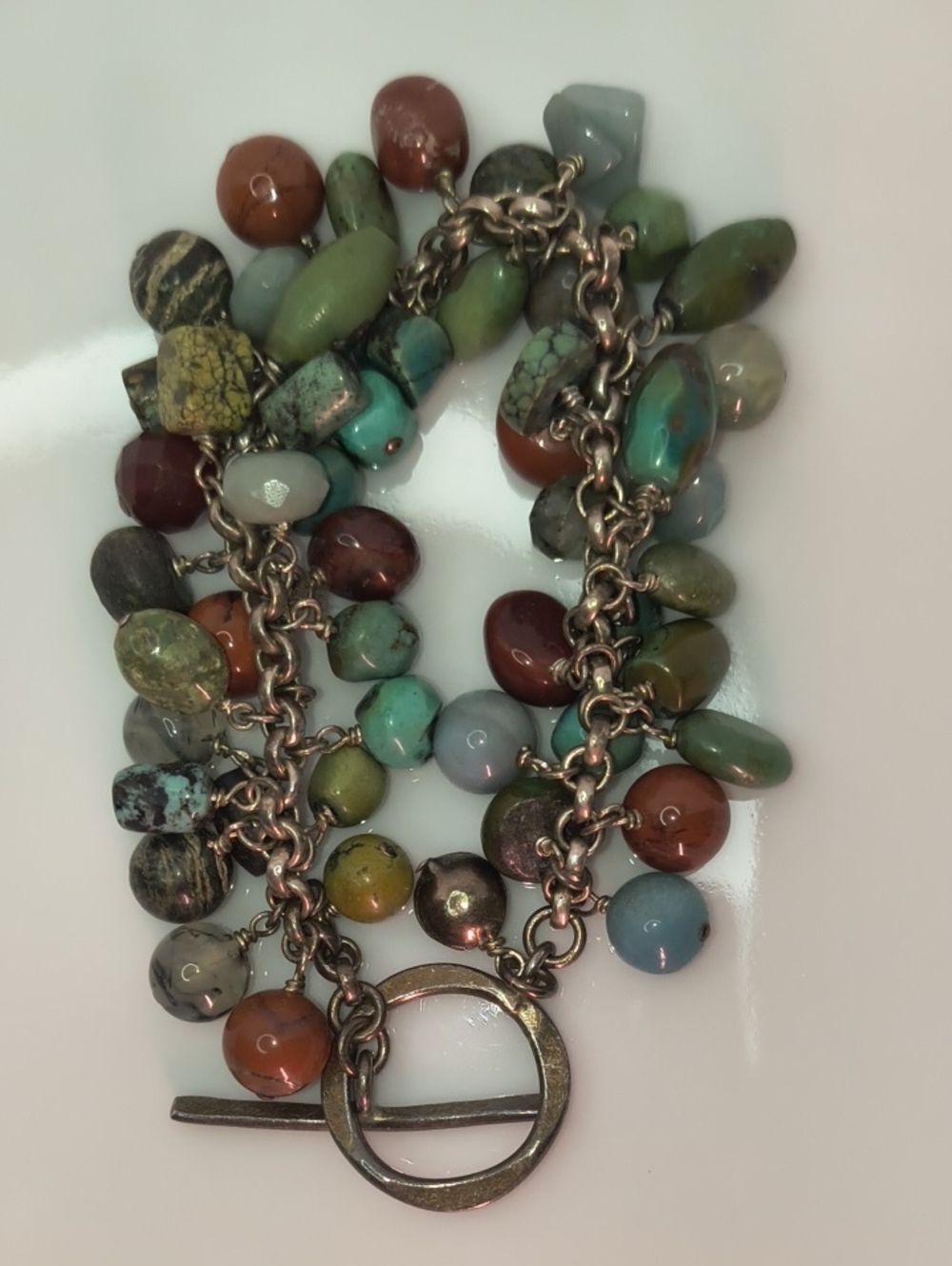 Gemstone Beaded Charm Bracelet